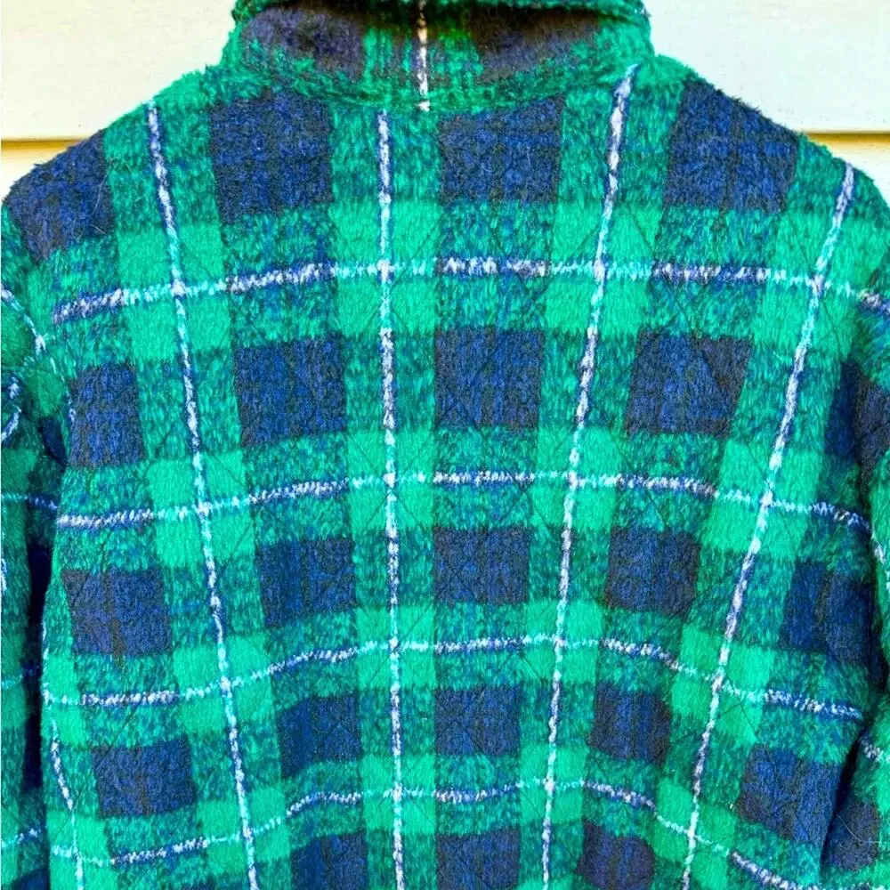 Steve Madden size L The Belle Plaid Lined Shacket Jacket - pine green - Picture 7 of 13